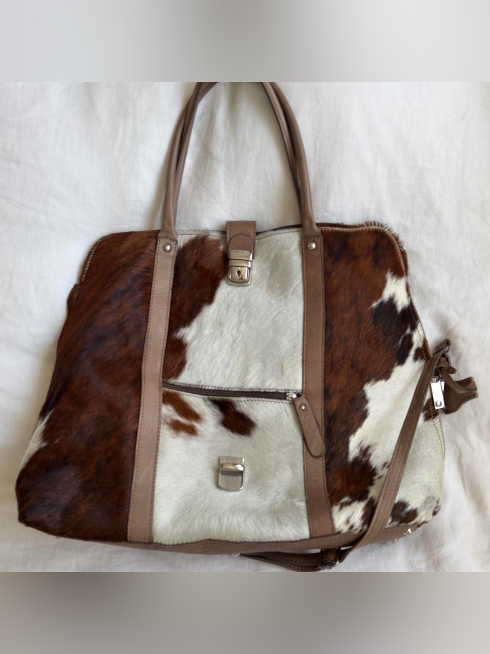Vintage Italian cowhide oversized bag